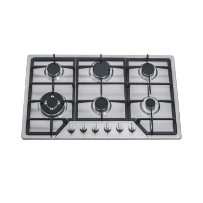 China Newest hotel 6 burner stainless steel gas stove gas hob /gas cooker-90cm for sale