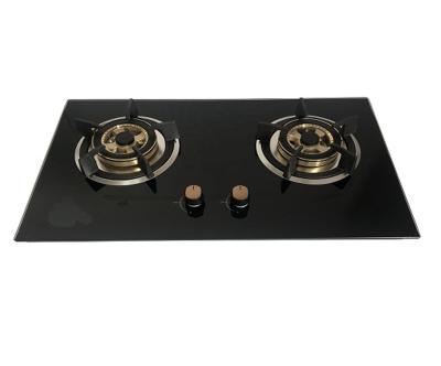 China Household 2 Burner Gratin Glass Lpg Burner Or Natural Gas Stove Wok Stove for sale