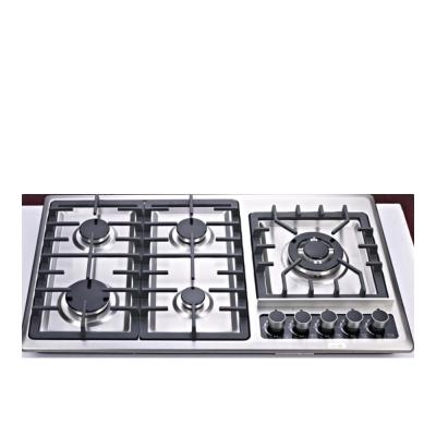 China Hotel 86cm SS58627 5 burner 34inch stainless steel built in gas cooktop gas stove for sale