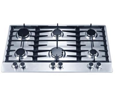 China Household Sabaf Stainless Steel 6 Burner Gas Hob Built-in Cooker SS68602 for sale