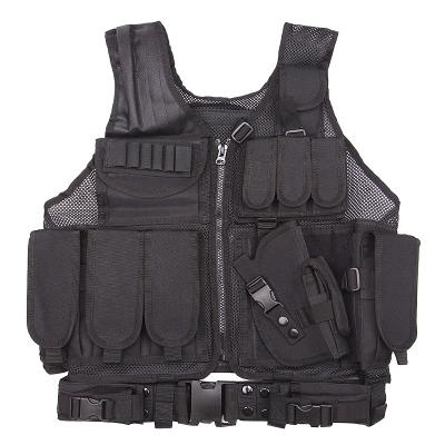 中国 Outdoor Activity Adjustable Waterproof Nylon Police Army Vest Outdoor Hunting Military Tactical Bags With Belt Holster 販売のため