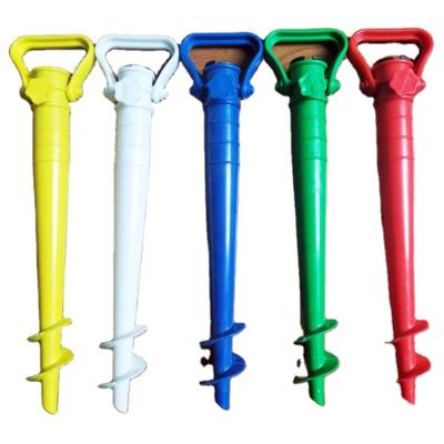 China 2021 Traditional Stake Garden Spiral Anchor Classic Umbrella Base Plastic Beach Umbrella Stand Holder for sale