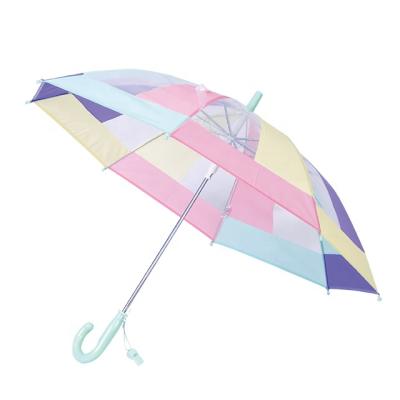 China Design Tropical Popular Funny Rainbow With Whistling EVA POE Umbrella For Kids for sale