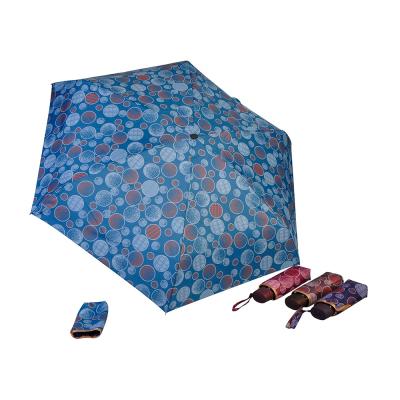 China Promotional Super Tiny Traditional Aluminum Umbrella 19inches Mini Portable 5 Fold With Shopping Bag for sale