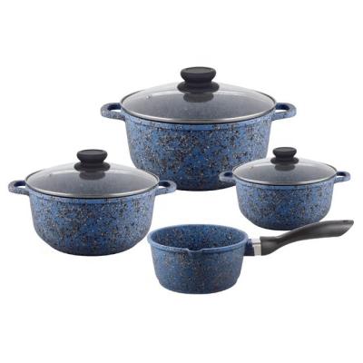 China Sustainable Die Casting Aluminum Nonstick Cookware Sets With Granite Coating for sale