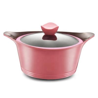 China Durable cast aluminum ceramic masterclass cookware set / casserole saucepot premium cookware with handles for sale