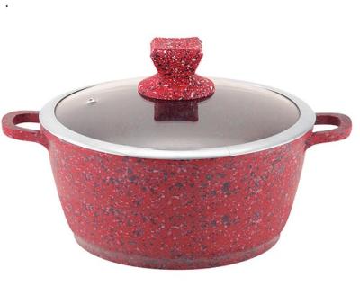 China Sustainable Non-stick Disposable Cast Aluminum Cookware Pot Coated With Granite Stone Coating for sale