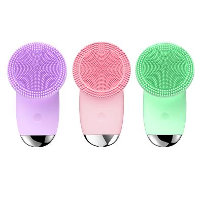 China Electric Acne Treatment VKK Silicone Face Cleansing Brush Waterproof Exfoliating Facial Cleansing Brush for sale