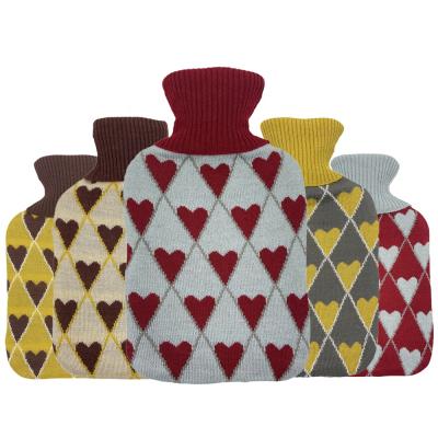 China hot rubber water bottle cover knitted 2000ml and red hot medical water bag for hand red hot medical water bag for sale