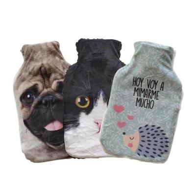 China BS Hot Water Bag Body Carton Rubber Hot Water Bottle With Fleece Cover for sale