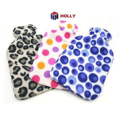 China 2l massage natural rubber hot water bottle fleece medical hot bag with cover hot water bottle fleece for sale