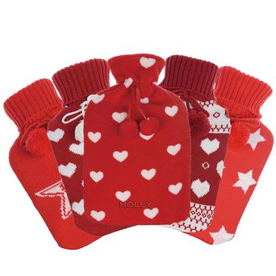 China Luxury PVC Hot Water Bottle Target Fleece Knitted BS Rubber Bag Hot Water Bottle Cover for sale