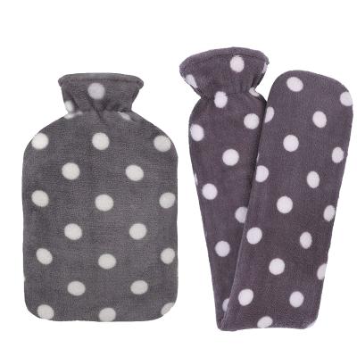 China hand fleece cover silicone rubber bottle hot hot water bag in china silicone rubber hot water bottle for sale