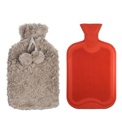 China fabric printed chian fabrication 2 liter luxury target rubber hot water bottle with fleece cover for sale