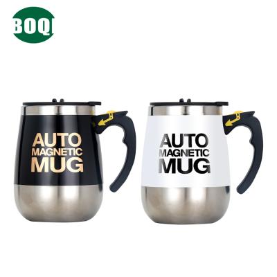 China BOQI Cup 400ml Stainless Steel Coffee Mug Smart Automatic Lazy Automatic Magnetic Lazy Stirring Mixing Mug for sale