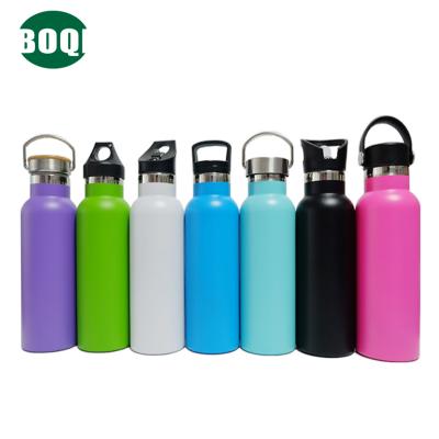 China Sustainable BOQI Wide Mouth Insulated Stainless Steel Water Bottle With Straw Lid Gym Outdoor Sports TRAVEL Water Bottle for sale