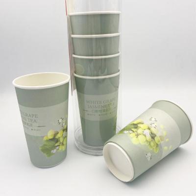 China Customized Convenient Printed Disposable Cups Tea With Logo Any Size 12Oz Disposable Cups For Soft Drinks for sale