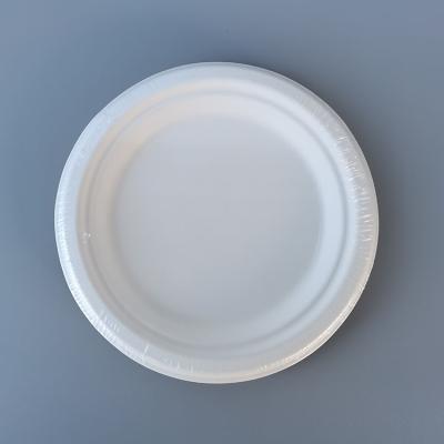 China 2022 New Design Biodegradable Disposable Round Dish Restaurant Use Disposable Sushi Dish 9 Inch for sale