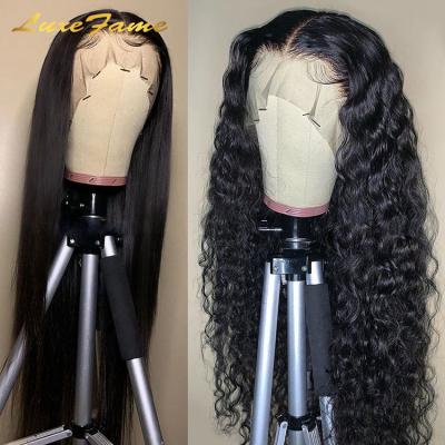 China Cheap Deep Wave Afro Lacefront Ladies Wig Hair,Transparent Curly Hair Frontal Wig,13*6 Deep Wave Transparent Lace Frontal Wig for sale