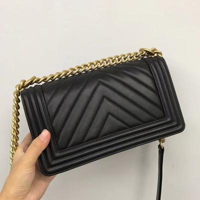 China Luxury Good Quality Genuine Leather Motion Sensing Shoulder Bag Handbags For Women Designer Purse Brand Caviar Bag Chain Cross - Body Bags for sale