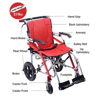 China High Quality Easy Fold Disable Used Hospital Medical Wheelchair Portable Folding Lightweight Wheelchair for sale