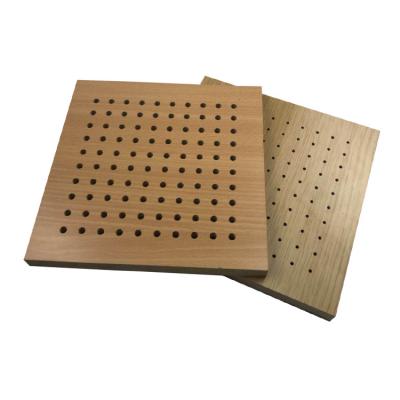 China Highly Efficient Sound Absorption Yiacoustic 15mm Acoustic Ceiling Panel MDF Perforated Gypsum Board Wooden Acoustic Panels for sale