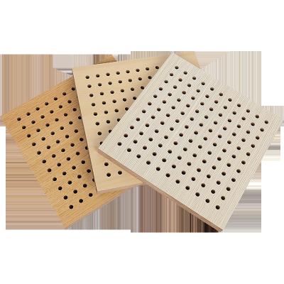 China Highly Efficient Sound Absorption Perforated Wood Panel Fire Rated Acoustical Wall Panel for sale