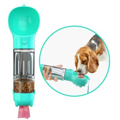 China Viable Outdoor Travel Pet Drinking Dispenser With Folding Food Cup And Shovel Pet Driver Dog Leash With Portable Dog Water Bottle for sale