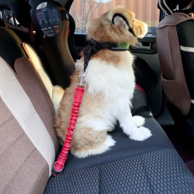 China Durable Adjustable Dog Safe Leads Protect Rope Stretch Nylon Elastic Pet Car Seat Belt for sale