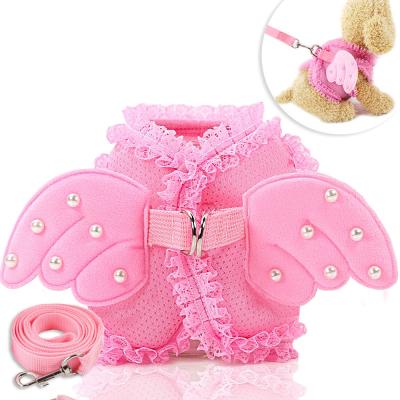 China Pearl Angel Princess Dog Cat Chest Strap Pull Rope Sustainable Pet Supplies Breathable for sale