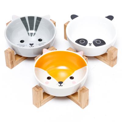 China Sustainable Hot Selling Pet Bowl Ceramic Cat Dog Food Holder Bowl Feeding Bowl for sale