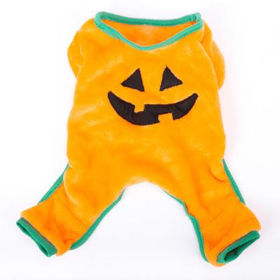 China 2021 Viable New Pet Clothes Halloween Pumpkin Pet Sweater Flannel Personality Dog Costume Clothes for sale