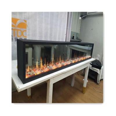 China Beautiful Hotel Cobblestones Wall Inserted Fireplace That Intermittently Produce Crackling Sound Sparks Decorative Electric Fireplace for sale