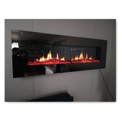 China Brand New Hotel Designed 66 Inch Visual Flame Efficiency And Simulated Crackling Burning Sound Wall Mounted Electric Fireplace for sale