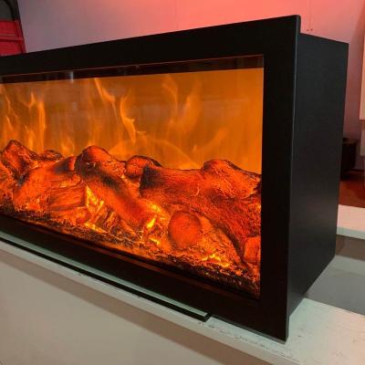 China Modern Luxury Modern Design Customized Cheap Wall Mounted Led Electric Fire Decorative Energy Saving Fireplace Heaters With Borders for sale