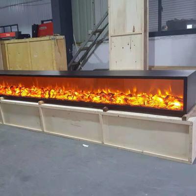 China 3D Flame 2.5m Customized Luxury Energy Saving Ultra Long Electric Fireplace Decorative for sale