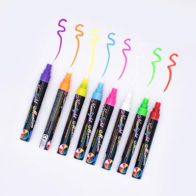 China Led Writing Board Erasable Fluorescent Highlighter Bar 20 Colors Optional / Seed Highlighter Colorful Marker Pen for sale