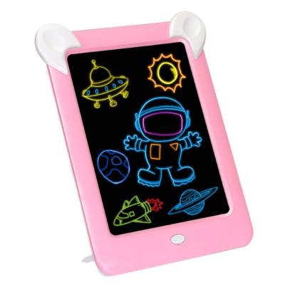 China Children Drawing Writing 2020 New Kids Glow 3D Magic Drawing Board Colorful Light Electronic Magic Board Pad for sale