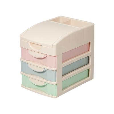 China Small Plastic Storage Box Desk 3 Layers Modern Organizer Drawer Desktop Storage Box for Wholesale for sale