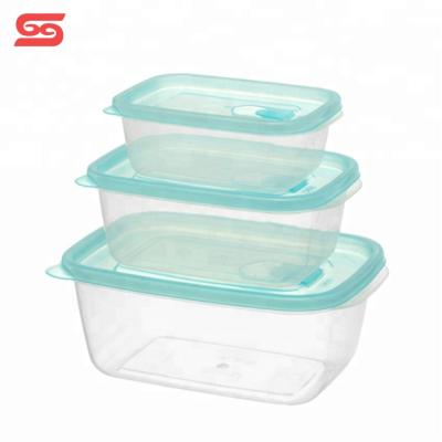 China Transparent Freshness Preservation 3pcs Rectangle School Kids Food Container Lunch Box For Home for sale