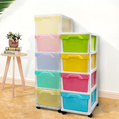 China Durable Family Lager Storage Clothes 5 Layers Drawer Plastic Cabinet To Store Sundries for sale