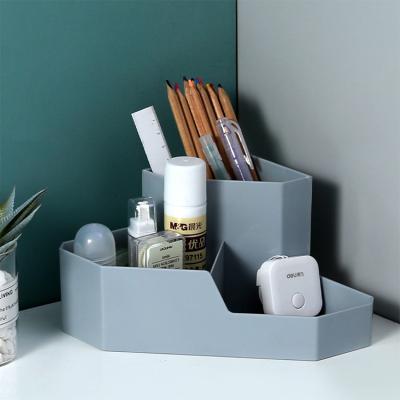 China Sundries 2021 Hot Selling Multifunctional Storage Box Stationery Organizer Desktop Corner Storage Box Viable for sale