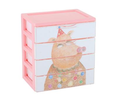 China 4 Layers Drawer Type Workable Finishing Storage Box Cosmetic Desktop Plastic Box For Sale for sale