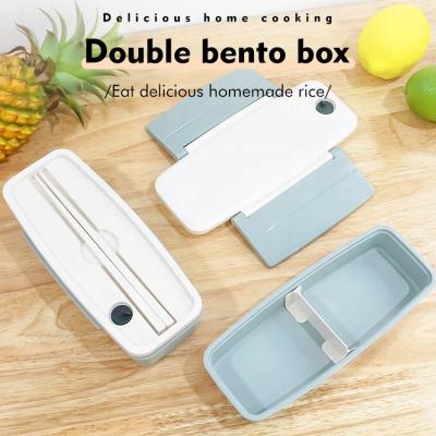 China Freshness Preservation 2 Compartments Bpa Free Food Grade Lunch Box Eco Friendly Plastic For Kids for sale