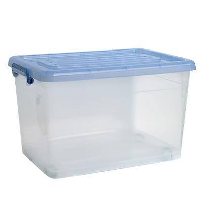 China SHUNXING PP Plastic 50L Sustainable Movable Transparent Stackable Storage Box With Wheels for sale