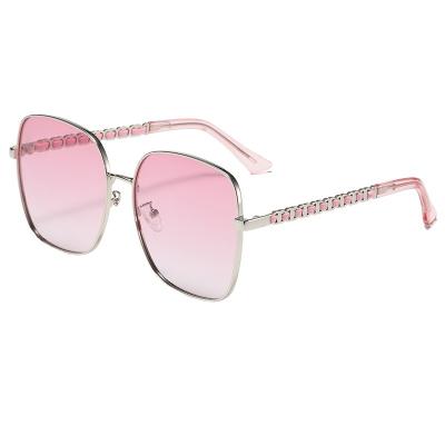 China Fashion Sunglasses Wholesale High Quality Sun Protection Polarized Big Frame Fashion Metal Women's Sunglasses for sale