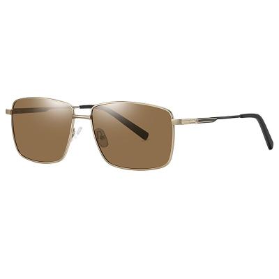 China Fashion Sunglasses Promotional Quality Polarized Brushed Electroplating Men's Two Tone Sunglasses for sale