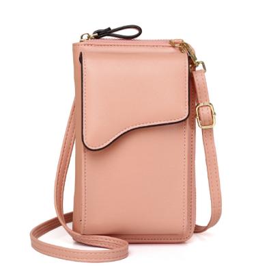 China Luxurious Leather Daily Life Wallet Bag With Beautiful Stripe Mobile Phone Bags For iphones for sale