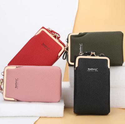 China Daily Life New Arrival Rectangle Shape PU Shoulder Cross - Body Bag Metal Lock Customized Synthetic Leather Phone Bags For Women for sale