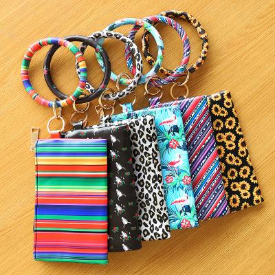 China Fashion Leather Wristlet Sunflower Women Wristlet Wallet Leopard Wristlet Purse Daily Life Wristlet for sale